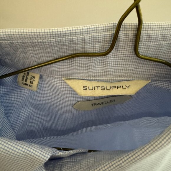 Suitsupply Dress Shirt - Checked Blue - 38 -15 - Picture 5 of 6